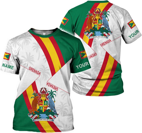 Podagree Personalized Grenada T-Shirt 3D, Proud Grenadan Tshirt, Grenada Flag Grenadian Pride Grenadian Heritage Shirt