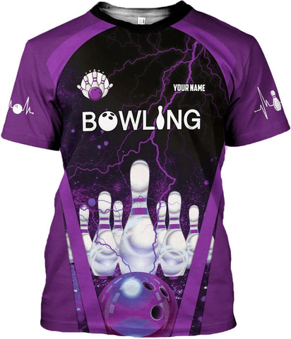 Personalized Bowling Shirt Custom Name Bowling Jersey Shirts Gift for Women & Men Womens Polo Team 3D Unisex Short Sleeve