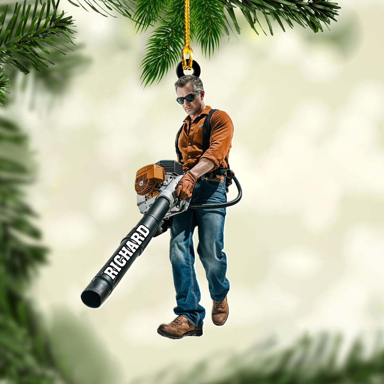 Personalized Leaf Blower Ornament Leaf Blower Christmas Ornament, Leaf Blowers Ornament Christmas, Leaf Blowers Ornament for Christmas Tree Decor Hanging Leaf Blowers Gift Xmas (1, LB2)