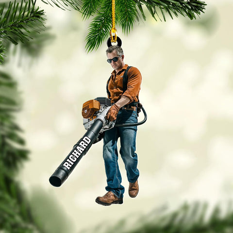 Personalized Leaf Blower Ornament Leaf Blower Christmas Ornament, Leaf Blowers Ornament Christmas, Leaf Blowers Ornament for Christmas Tree Decor Hanging Leaf Blowers Gift Xmas (1, LB2)