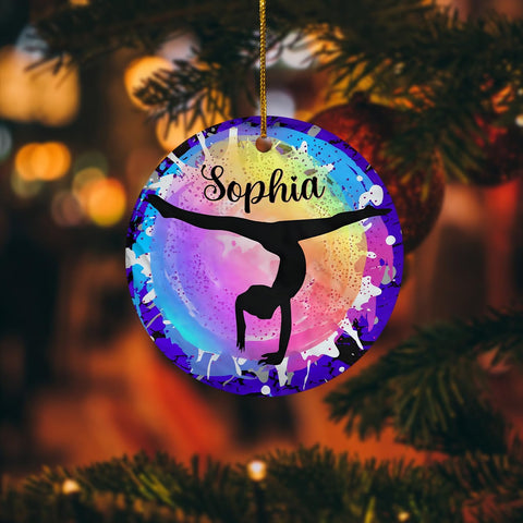 Parvii Personalized Gymnastics Ornaments for Christmas Tree, Gymnastics Christmas Ornament, Gymnastics Ornament for Baby Girl, Gymnastics Christmas Ornament Tree Hanging Ornament (G7)