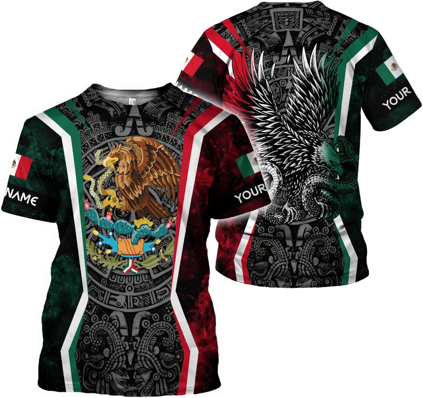 Paniprints Personalized Name Mexican Shirts for Men, Customized Mexico Shirts for Men, Mexico Shirts for Women Mexico Flag