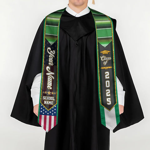 Pretyprints Custom Nigerian Graduation Sash Nigeria Graduation Stole Personalized Nigerian American Flag Graduation Sash 2025
