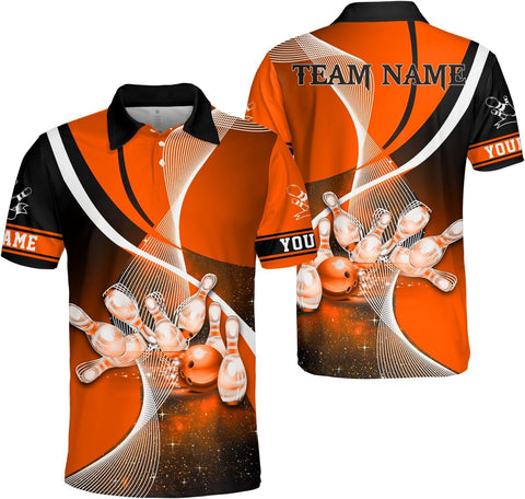 Ligthuy Personalized Name Bowling Polo Shirts 3D for Men and Women, Bowling Shirt, Bowling Shirts for Men Team Bowling Shirt