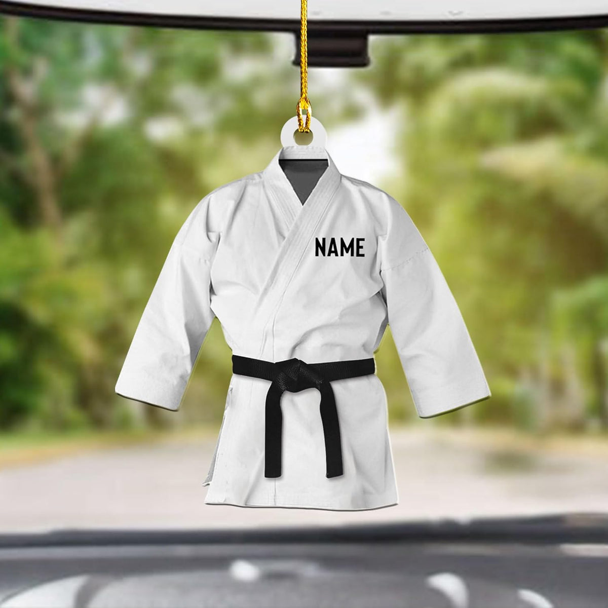 Piratify Personalized Name Karate Ornaments for Christmas Tree, Custom Wood Acrylic Karate Christmas Ornament for Xmas 2024 Karate Gift for Karate Lover Pine Hanging Tree Decorations (Karate 7)