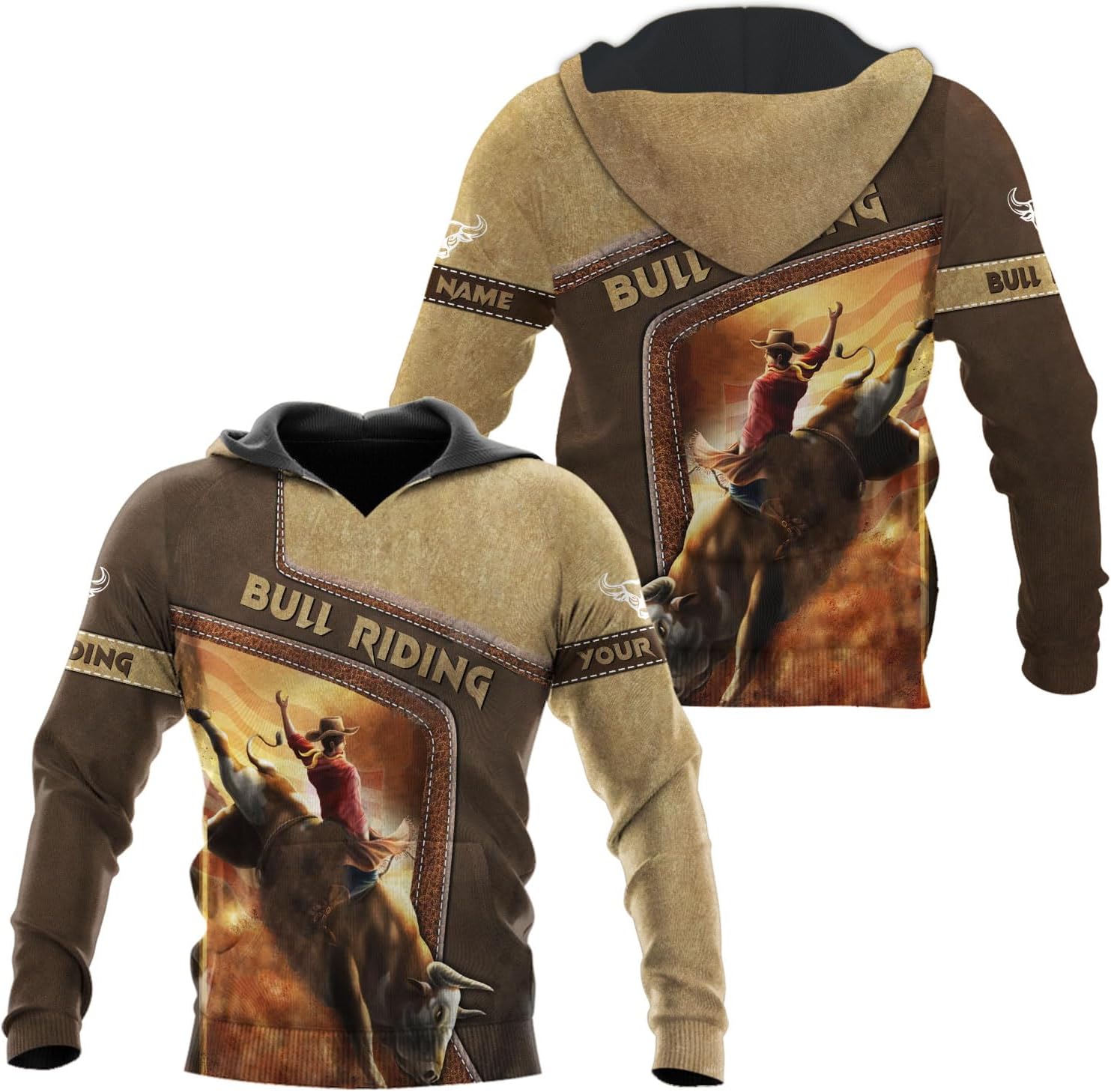 Mostprints Personalized Name Bull Riding Shirt 3D, Rodeo Shirts Bull Biding Shirts for Men and Women, Bull Rider Shirt Gift