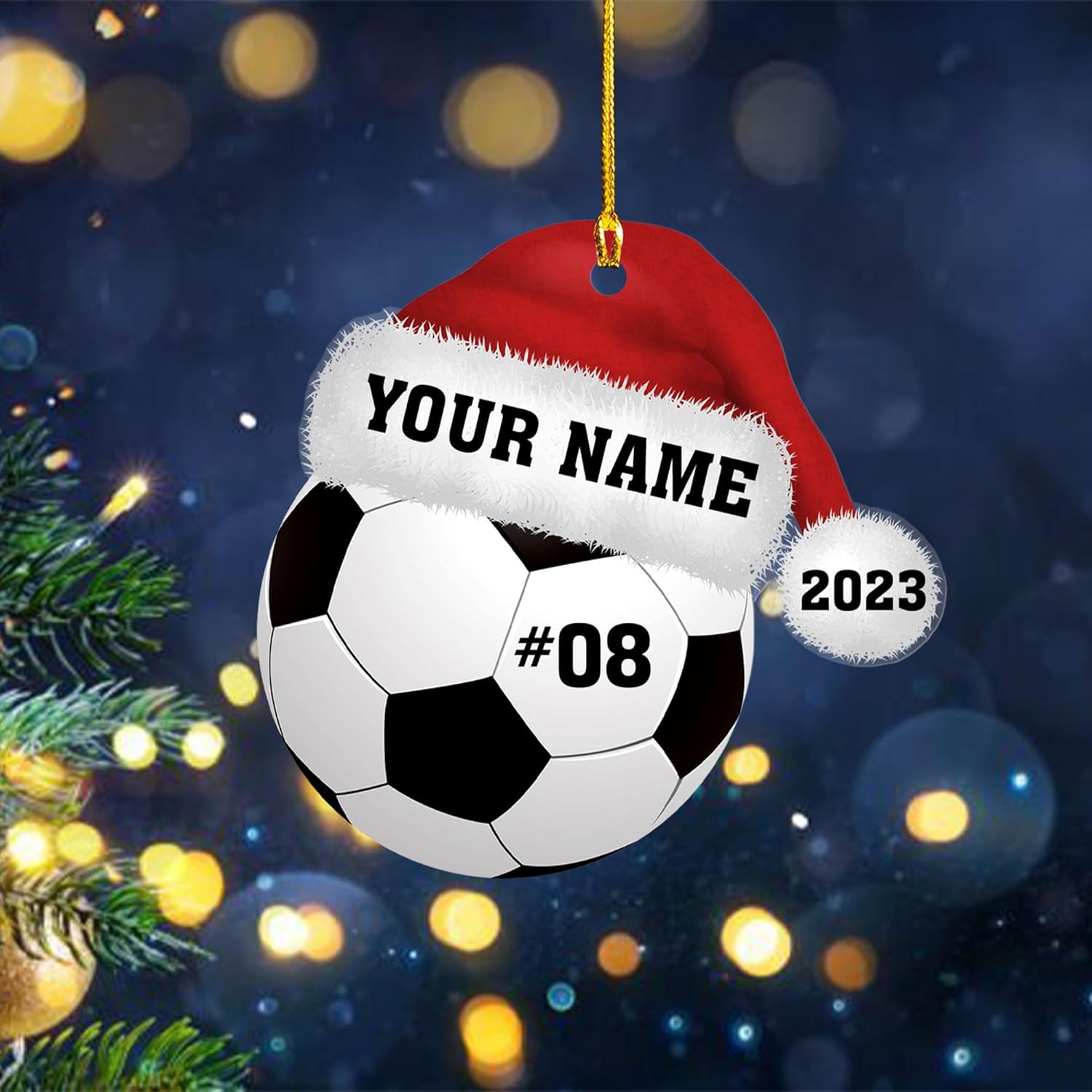 Personalized Soccer Ornaments Soccer Christmas Ornament,Soccer Ornaments for Christmas Tree Soccer Christmas Ornaments for Boys Girls, Custom Soccer Jersey Shoes Ornament (Style 14)