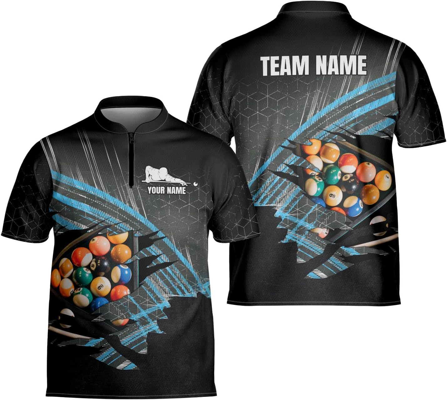 Personalized Billiard Bowling Jersey 3D Billiard Shirt Custom Billiard Flag Shirt Men's Pool Billiards Shirt 8 Ball Men Women