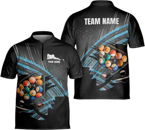 Personalized Billiard Bowling Jersey 3D Billiard Shirt Custom Billiard Flag Shirt Men's Pool Billiards Shirt 8 Ball Men Women