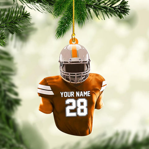 Artparel Personalized Football Ornament Customized Football Christmas Ornaments Football Ornament Christmas Hanging D��cor Gift for Football Fans Football Gifts Gift for Football Player (FB 11)