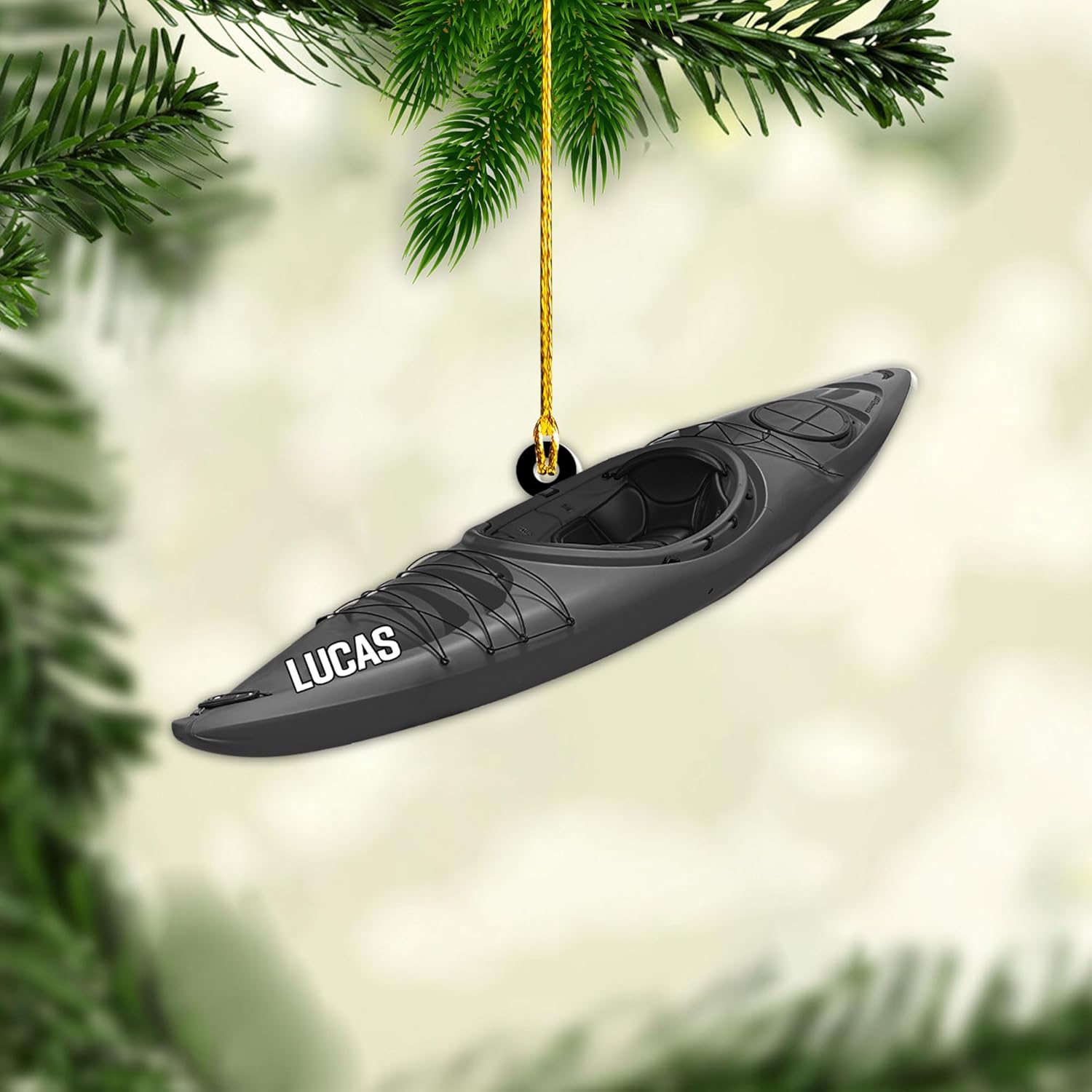 AOVL Personalized Kayak Ornament Lake Kayaking Board Ornament Kayak Gift for Christmas Tree Kayaking Christmas Ornament Kayaking Gifts Ornaments (KY1)