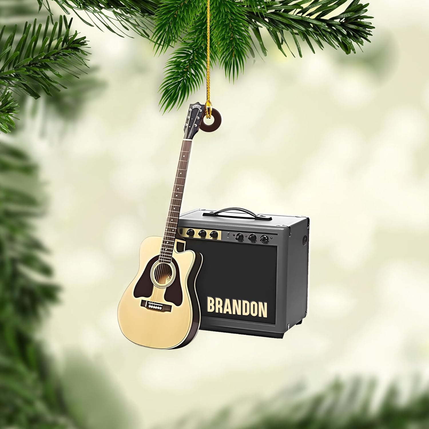 Personalized Guitar Ornament, Electric Guitar Ornament, Guitar Christmas Ornaments 2024, Acoustic Guitar Christmas Ornament, Guitar Christmas Ornaments Guitarist Gift Musical Instruments Xmas (G10)