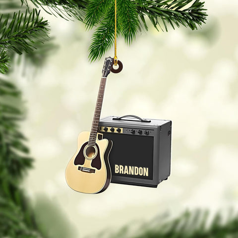 Personalized Guitar Ornament, Electric Guitar Ornament, Guitar Christmas Ornaments 2024, Acoustic Guitar Christmas Ornament, Guitar Christmas Ornaments Guitarist Gift Musical Instruments Xmas (G10)