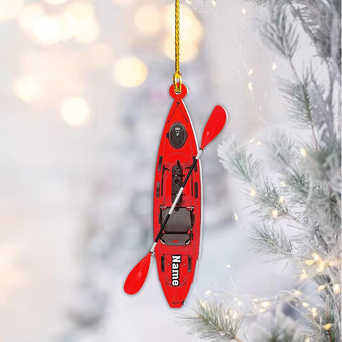 AOVL Personalized Kayak Ornament Lake Kayaking Board Ornament Kayak Gift for Christmas Tree Kayaking Christmas Ornament Kayaking Gifts Ornaments (Kayak 2)