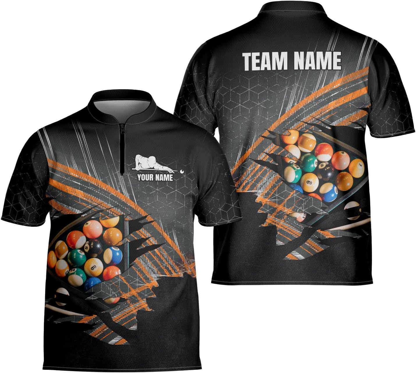 Personalized Billiard Bowling Jersey 3D Billiard Shirt Custom Billiard Flag Shirt Men's Pool Billiards Shirt 8 Ball Men Women