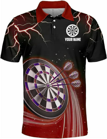 Riveprints Personalized Name Dart 3D Polo Shirt, Dart Shirts, Mens Dart Shirts, Funny Dart Tshirts, Dart Team Shirts Gifts