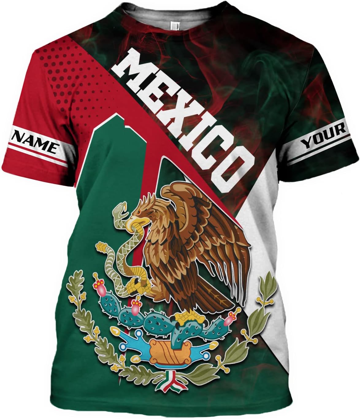 Mostprints Personalized Name Mexican Shirts for Men 3D, Customized Mexico Shirts for Men, Mexico Shirts for Women Mexico Shirt