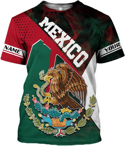 Mostprints Personalized Name Mexican Shirts for Men 3D, Customized Mexico Shirts for Men, Mexico Shirts for Women Mexico Shirt