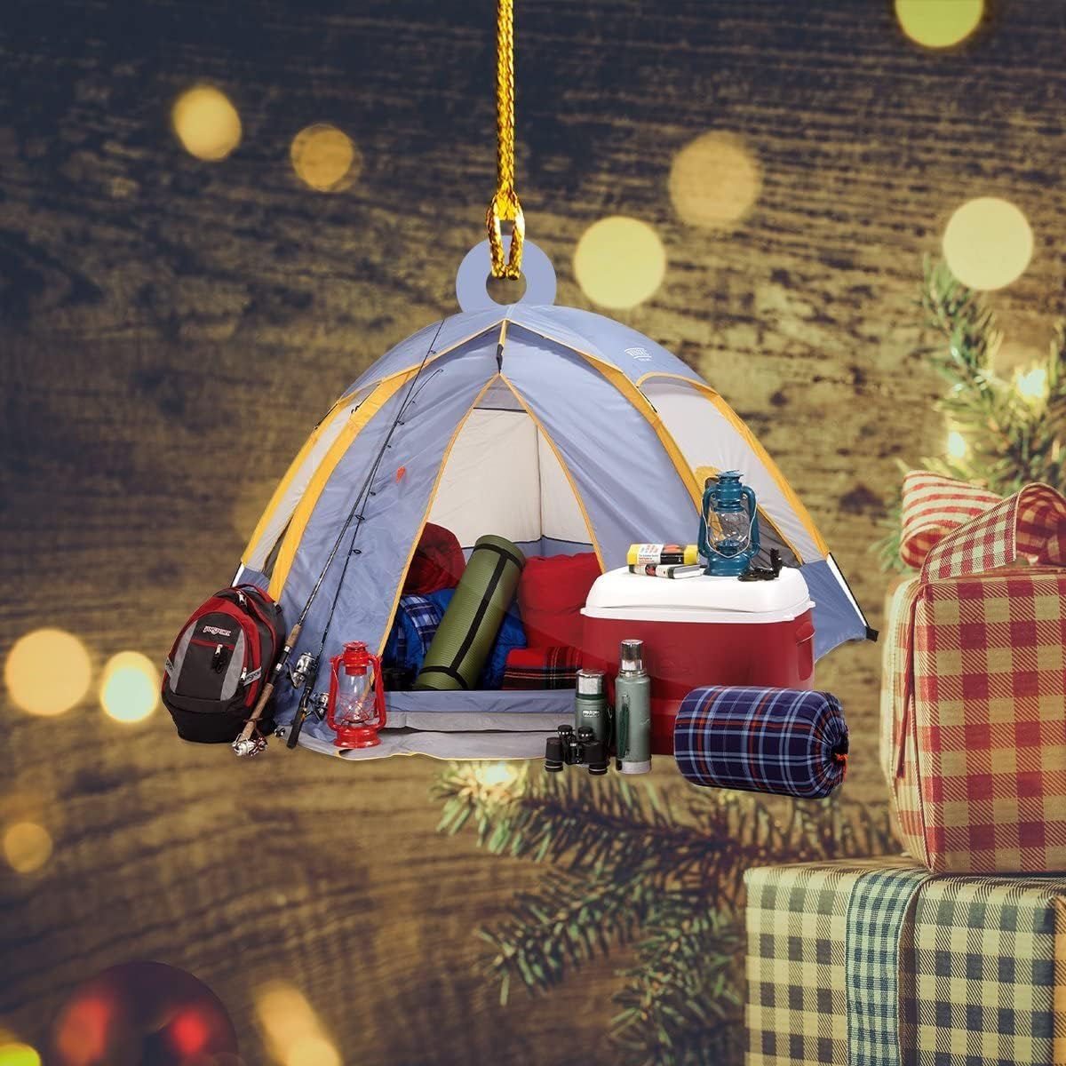 Artparel Personalized Camping Ornaments, Camping Christmas Ornaments, Camper Christmas Ornaments, Camping Ornaments for Christmas Tree, Camper Tree Ornament, Camper Gingerbread (Camping 5)