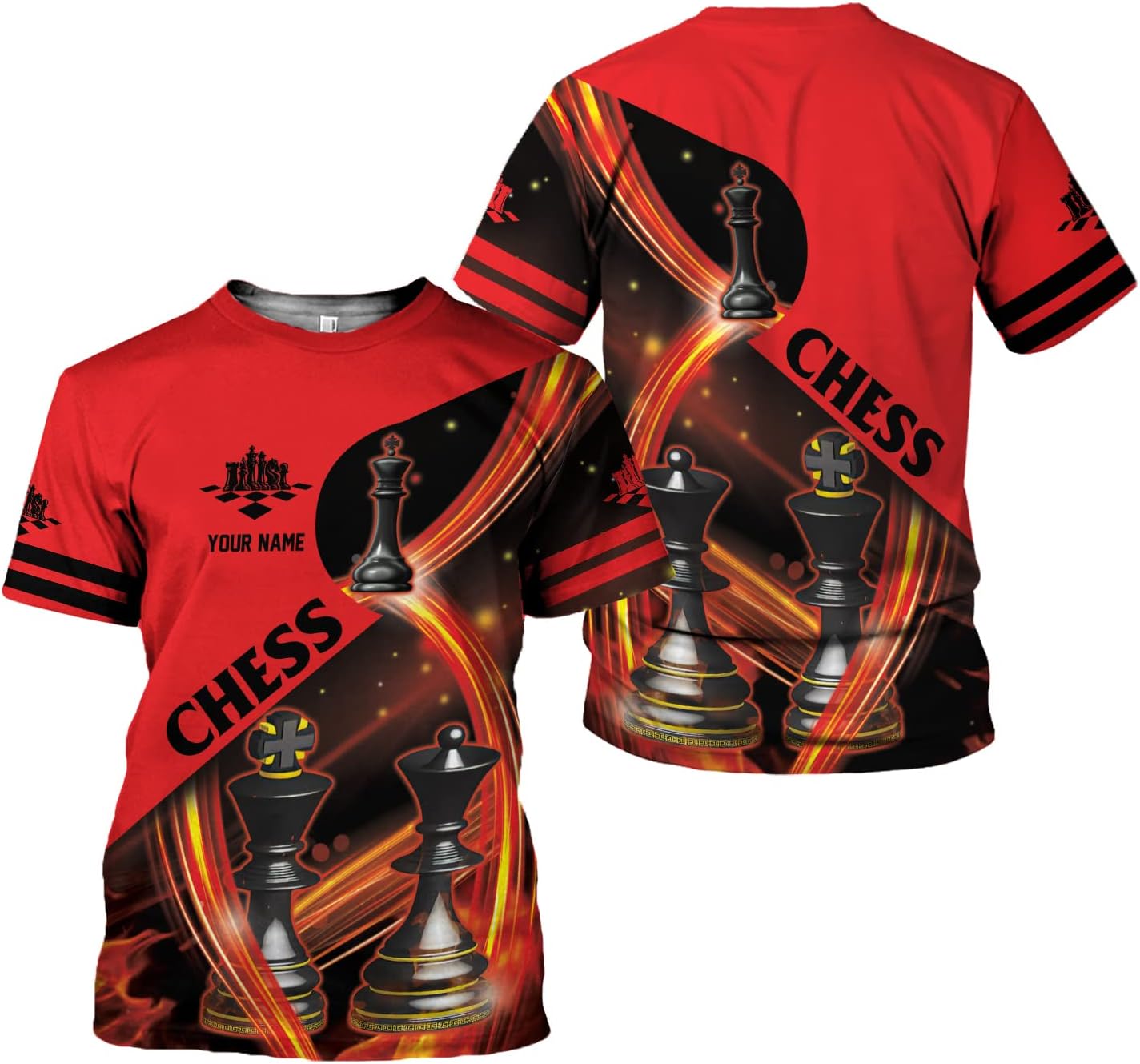Personalized Name Chess 3D Full Color Shirt, Custom Name Chess 3D Shirt for Men, Women, Chess Lover, USA Chess Shirt