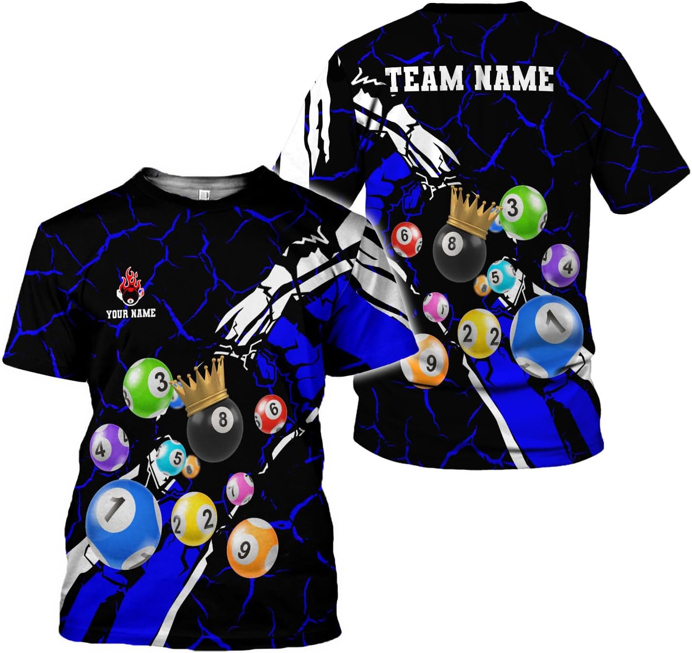 Ligthuy Personalized Name Billiard Shirts 3D, Billiards Shirt 8 Ball Billiard Shirt Custom Men's Pool Men Women1