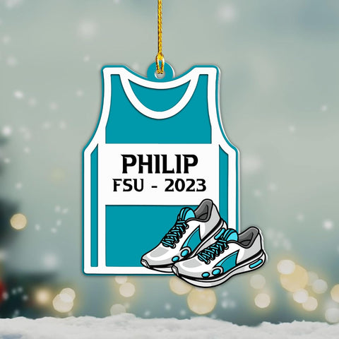 AOVL Personalized Running Christmas Ornament Gift for Runner Running Man Women Runner Gifts Girl Runner Gift Marathon Christmas Runner Ornament Runner Gift Xmas Ornament (Running 8)