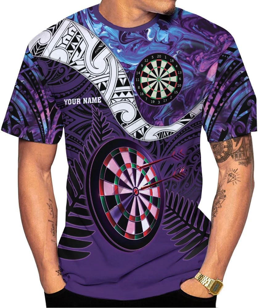 Mostprints Personalized Name Dart Shirts 3D, Mens Dart Shirts, Dart Shirts for Teams, Funny Dart T-Shirts for Men and Women