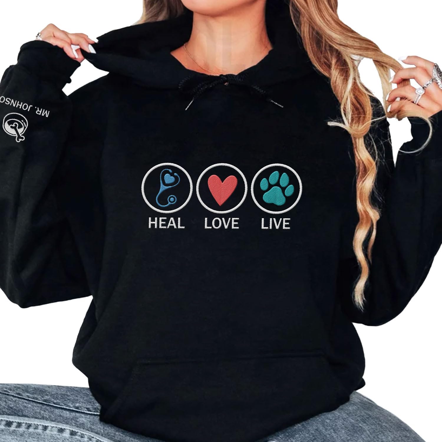 Leeprints Personalized Embroiderd Veterinary Medicine Sweatshirt - Vet Tech Sweater, Veterinarian Gift, Vet Med Staff Gifts