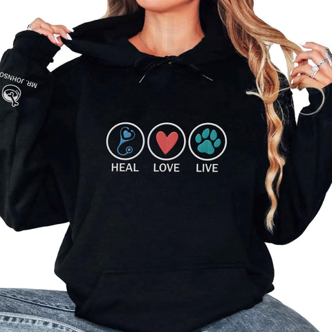 Leeprints Personalized Embroiderd Veterinary Medicine Sweatshirt - Vet Tech Sweater, Veterinarian Gift, Vet Med Staff Gifts