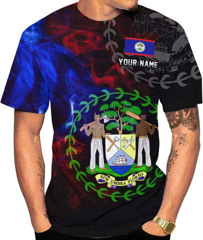 Personalized Belize Shirt for Men and Women, Coat of Arms of Belize Flag Flag Shirt, Belizean Country Flag Gift