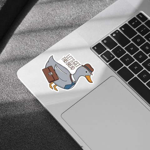 (3pcs) Let's Get Started This Bread Sticker, Cute Duck Sticker Gifts Duck Lovers, Meme Duck Sticker Die-Cut Waterproof Vinyl Sticker Laptop Water Bottle Window Phone Helmet