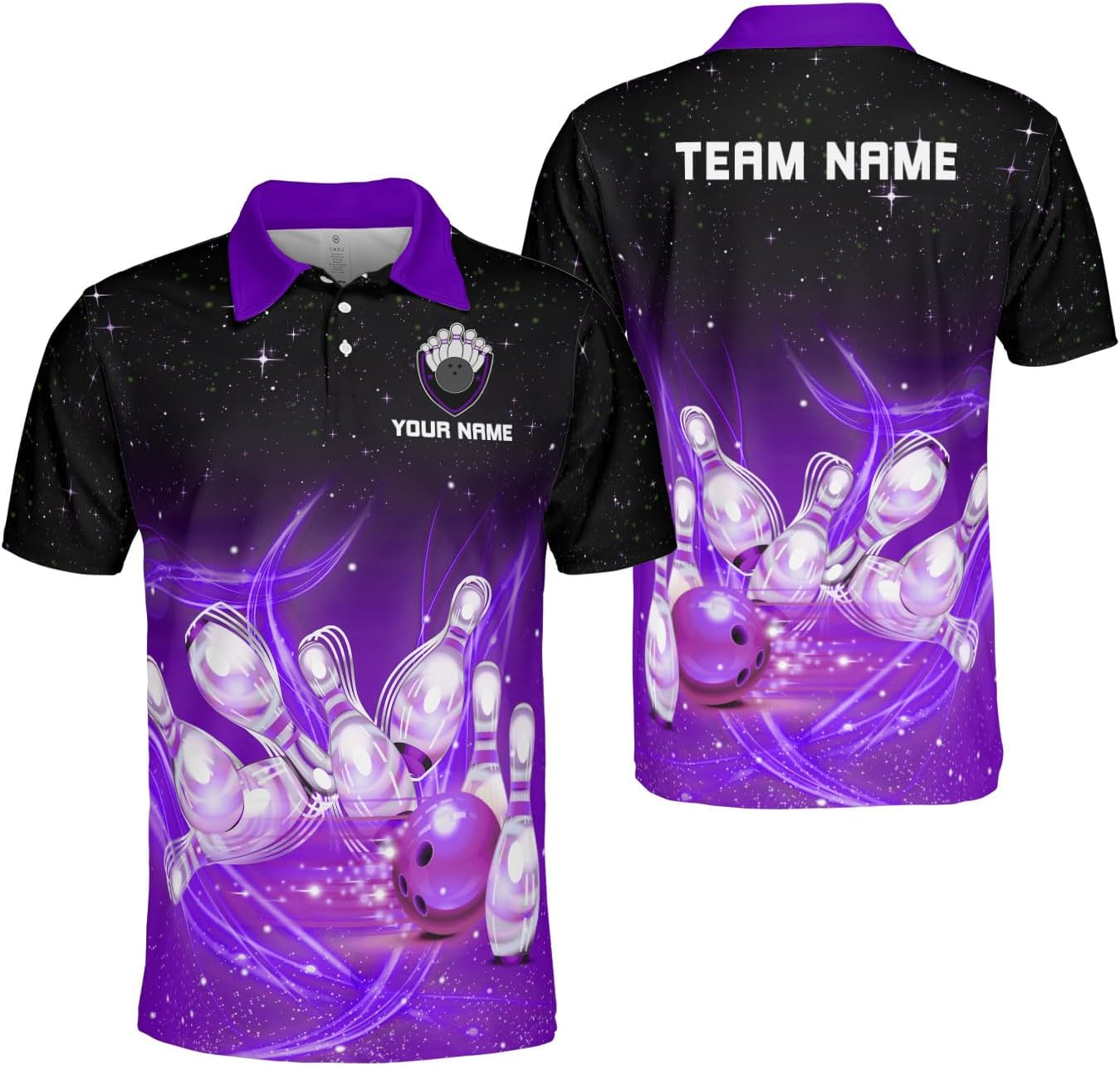 Ligthuy Personalized Name Bowling Polo Shirts 3D for Men and Women, Bowling Shirt, Bowling Shirts for Men Team Bowling Shirt