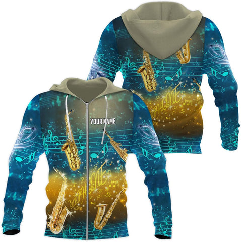 Mostprints Personalized Name Saxaphone Shirt 3D, Saxophone Shirt Gift, Saxophone Gifts Shirt for Men and Women S-5XL