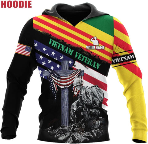 Ligthuy Personalized Name Vietnam Veteran Shirts 3D, Veterans Shirts for Men and Women, Veteran's Shirt Vietnam Veteran S-5XL