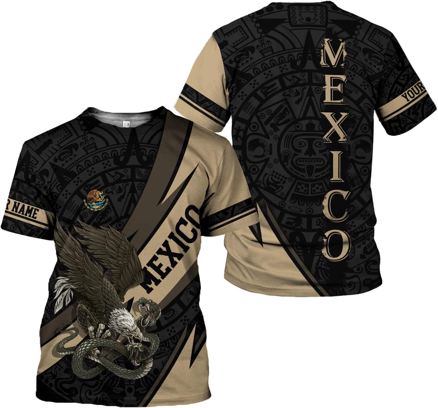 Paniprints Personalized Name Mexican Shirts for Men, Customized Mexico Shirts for Men, Mexico Shirts for Women Mexico Flag
