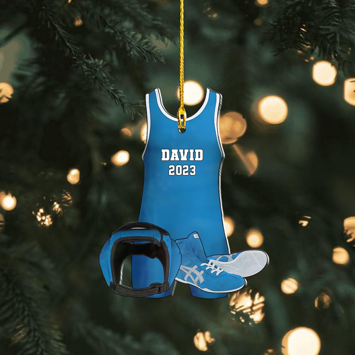 Personalized Wrestling Ornaments, Wrestling Christmas Ornament 2024, Boys Girls Wrestling Gifts Wrestler Christmas Ornaments, Wrestling Coach Gift for Wrestling Player Wrestling Helmet Ornament (W12)