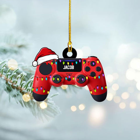 Artparel Custom Gaming Controller Christmas Ornaments 2024 Video Game Christmas Ornaments Gift Shape Flat Computer Ornament for Gamer Gaming Ornament Gamer Ornament Gamer Christmas Ornament (GC4)