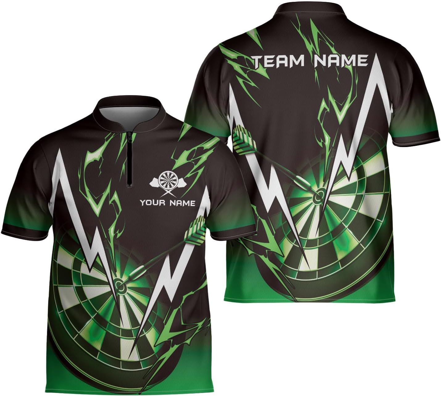 Personalized Bowling Jersey Darts Shirts, Dartboard Jersey Shirt Dart Shirts for Team, Dart League Bowler Zipper Jersey Shirt