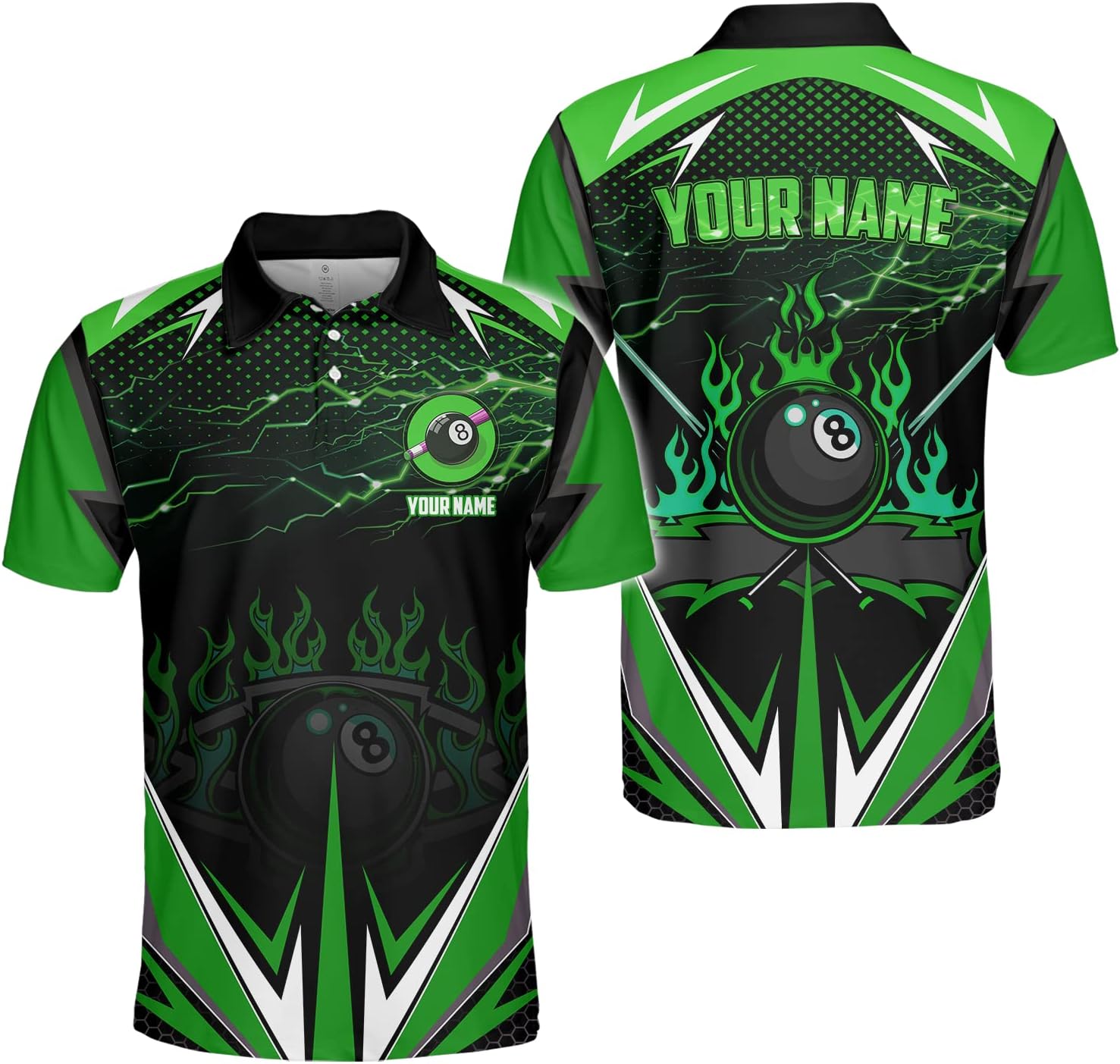 Custom Billiard Polo Shirts for Men Women Personalized Name Team 8 Ball Shirt Billiards Apparel Pool 3D Tshirts Gifts Player