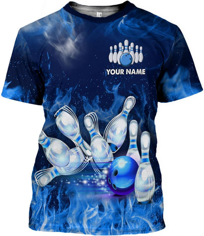 Pretyprints Personalized Bowling Shirt - Custom Bowling Gift for Women & Men