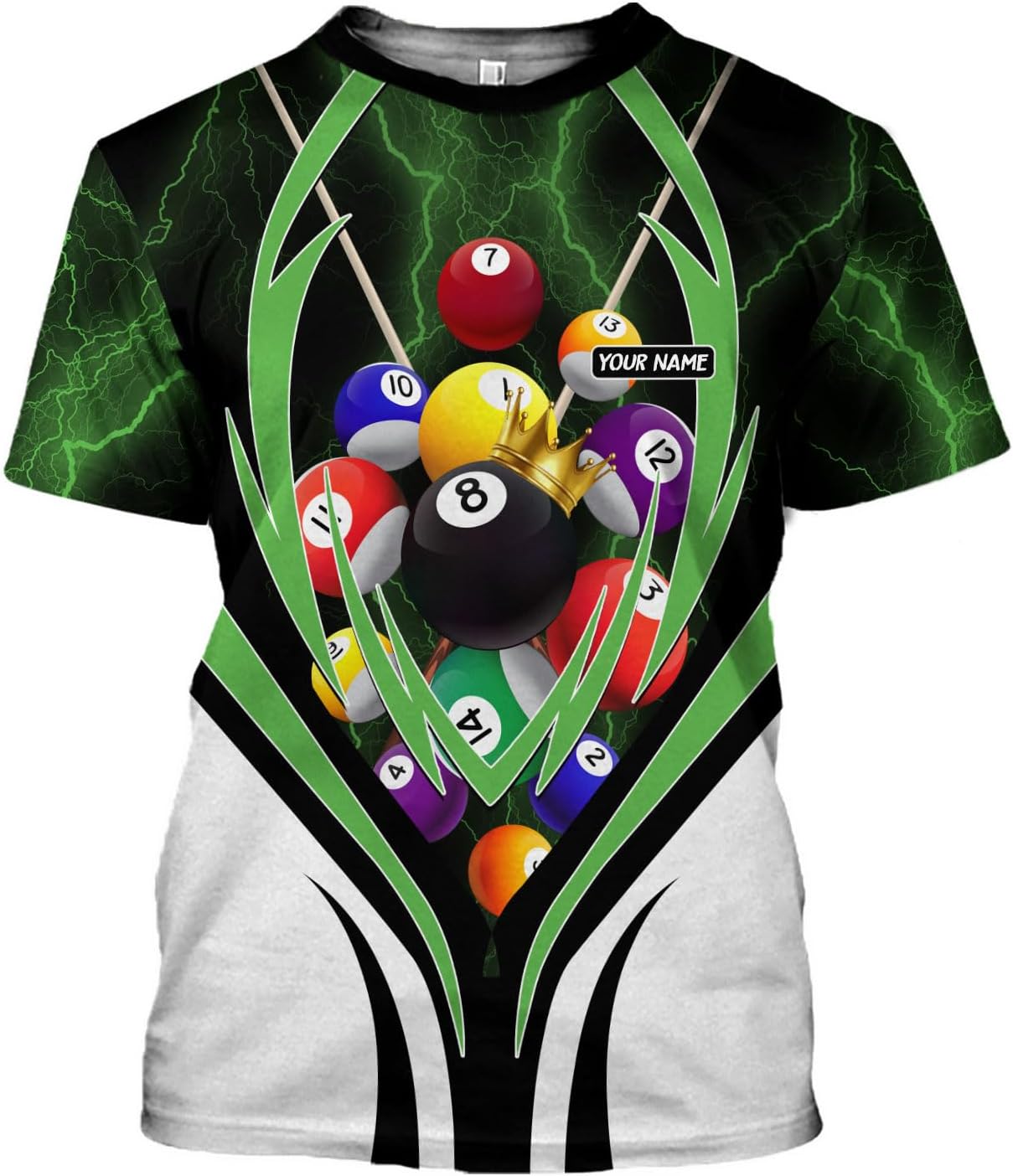 Parvii Personalized Billiards Shirt for Men, 8 Ball Pool Shirt, Billiards Gift