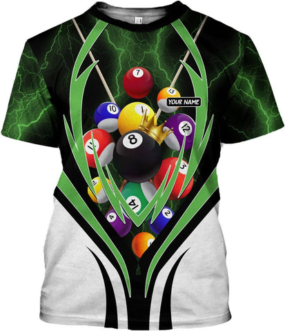 Parvii Personalized Billiards Shirt for Men, 8 Ball Pool Shirt, Billiards Gift