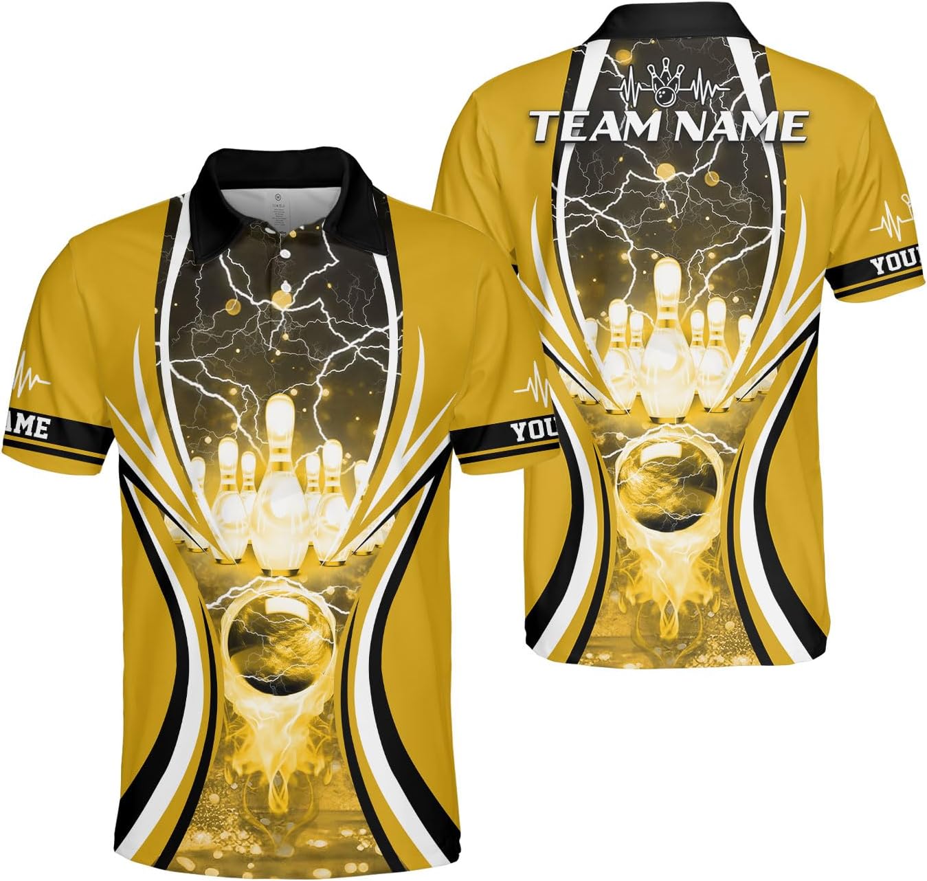 Ligthuy Personalized Name Bowling Polo Shirts 3D for Men and Women, Bowling Shirt, Bowling Shirts for Men Team Bowling Shirt