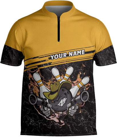 Homedesign Personalized Bowling Jersey Gift 3D Custom Bowling Shirts for Team Name Bowl Bowler Shirt Unisex Cool Men Women
