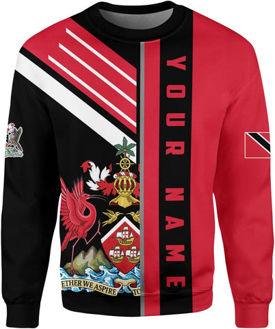 Vybonz Personalized Trinidad & Tobago Hoodie 3D Trinidad and Tobago Coat of Arms Flag Sweatshirt Trinidad Pride Zip Hoodie
