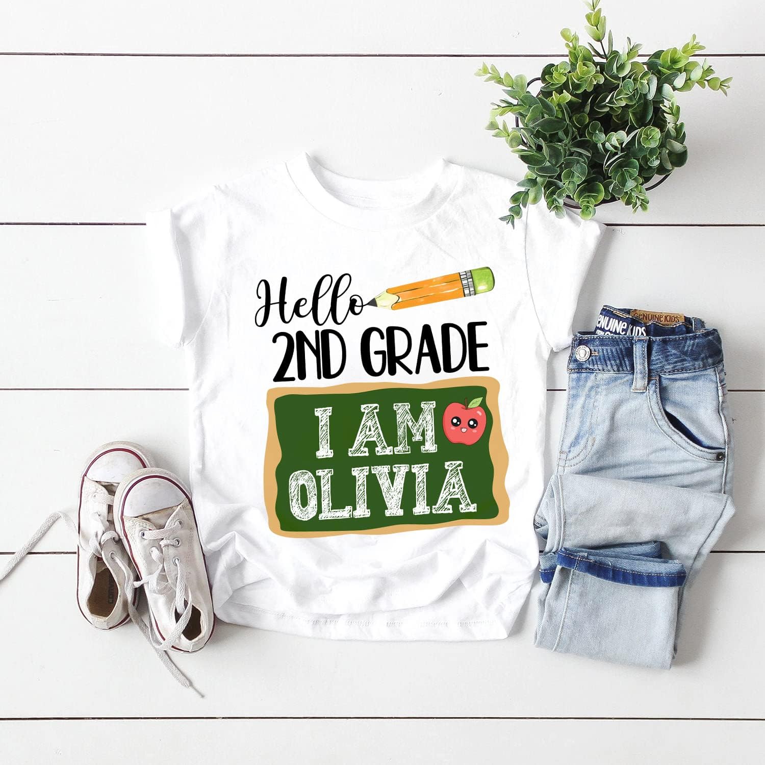 Vybonz Personalized First Day of Kindergarten Shirt, Back to School Shirts for Girl Boy Crush Kindergarten Shirts