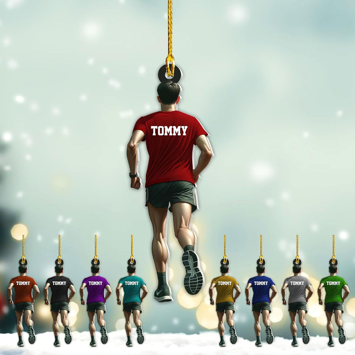 AOVL Personalized Running Christmas Ornament Gift for Runner Running Man Women Runner Gifts Girl Runner Gift Marathon Christmas Runner Ornament Runner Gift Xmas Ornament (Running 7)