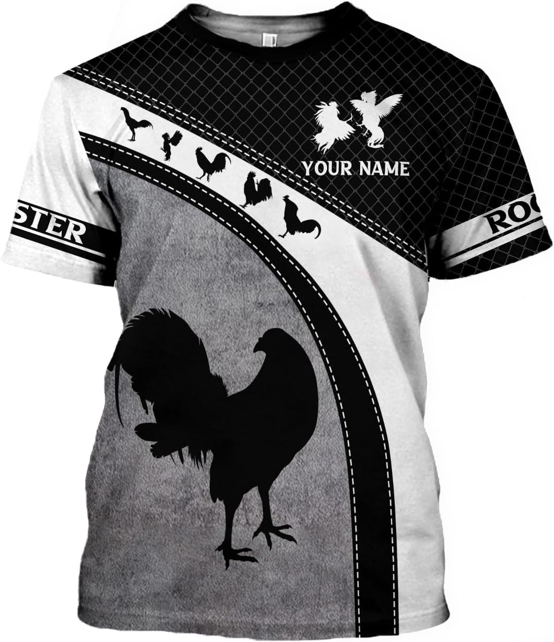 Mostefy Personalized Name Rooster Shirt 3D, Rooster Shirts for Men, Chicken Tshirts Shirts for Women, Funny Chicken Shirts