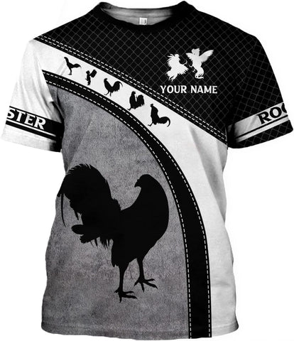 Mostefy Personalized Name Rooster Shirt 3D, Rooster Shirts for Men, Chicken Tshirts Shirts for Women, Funny Chicken Shirts