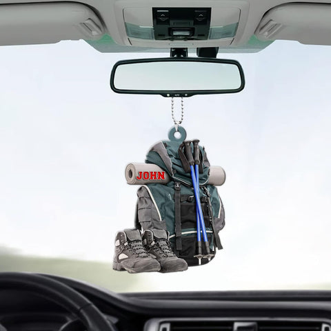 Artparel Personalized Hiking Bag Ornaments Hiking Bag Christmas Ornament Hiking Lover Christmas Camping Christmas Camping Gift Camping Hiking Camping Flat Ornaments